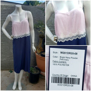 W by Worth‎ Pink Blue Lace Sadie Dress
